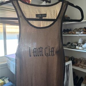 I.AM.GIA Black Mesh Crop Top